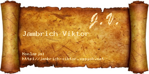 Jambrich Viktor névjegykártya